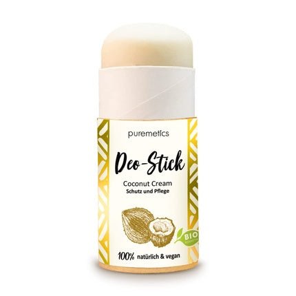 Puremetics Zero Waste Coconut Cream Deodorant Stick - Organic 100% Natural Vegan - Maison des fragrances