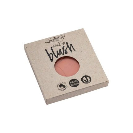 PUROBIO Compact Cheeky Coral Marbled Blusher for the Perfect Glow Multitonal Powder Color Apricot Cheek Heat Gel Formula Water - Based Color Pigments Glossy Shiny Finish Rose Flash - Maison des fragrances