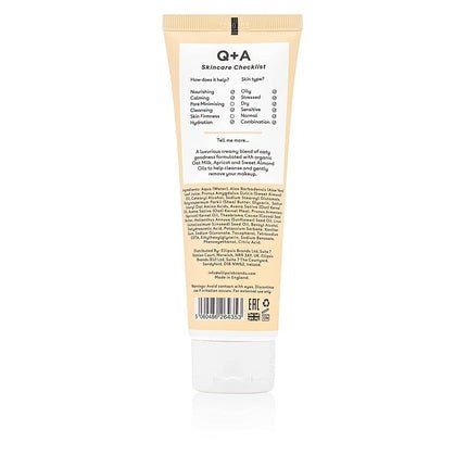 Q+A Oat Milk Cream Cleanser Moisturizing Face Cleanser for Gentle Makeup and Impurity Removal 125ml - Maison des fragrances