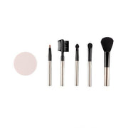 QVS Cosmetic Brush Set Makeup Brushes 6 Pieces - Rouge Brush, Eyeshadow Applicator, Eyeshadow Brush, Lip Brush, Makeup Sponge, Eyebrow Comb, and Mascara Brush - Maison des fragrances