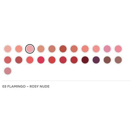 Radiant Professional Advanced Care Lipstick Ultra Nourishing Moisturizing Long Lasting Matte Lipstick With Vitamin E UVA UVB Filters For Sun Protection VELVET 03 FLAMINGO ROSY NUDE - Maison des fragrances