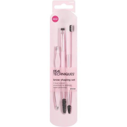 Real Techniques Brow Shaping Set with Spoolie, Brow Brushes, and Tweezers - Maison des fragrances