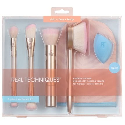 Real Techniques Endless Summer Makeup Brush Kit Premium Quality 6 - Piece Set for Face Foundation and Powder - Maison des fragrances
