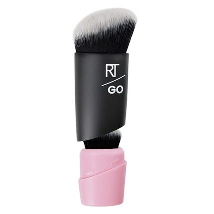 Real Techniques Go! Mini Travel Makeup Brushes for Foundation and Highlighter Synthetic Bristles - Set of 2 - Maison des fragrances