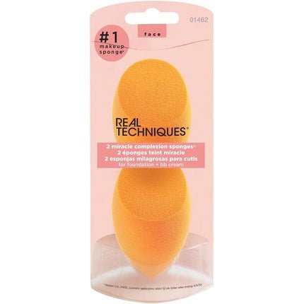 Real Techniques Miracle Complexion Makeup Sponge for Full Coverage Foundation - Pack of 2 - Maison des fragrances