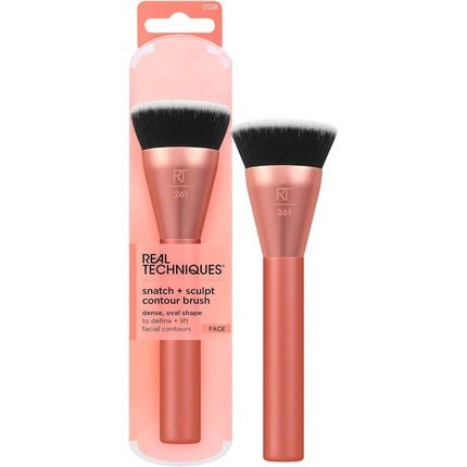 Real Techniques Snatch + Sculpt Contour Makeup Brush for Liquid & Cream Contour & Bronzer Flat Top & Oval Head Blending & Buffing Dense Synthetic Bristles Vegan & Cruelty Free - Maison des fragrances