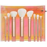Real Techniques The Wanderer Makeup Brush Set Premium and Professional Soft Bristles for Foundations Powders Concealers 9 - Piece Set Gold - Maison des fragrances