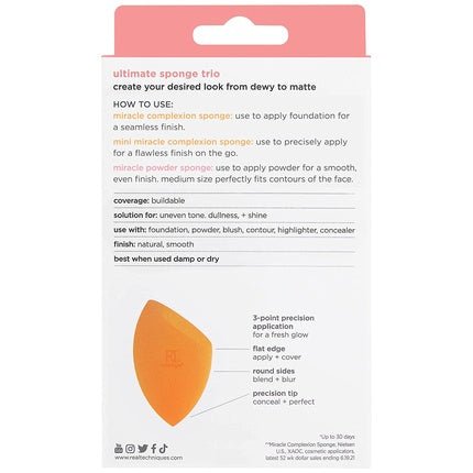Real Techniques Ultimate Makeup Sponge Trio - Maison des fragrances