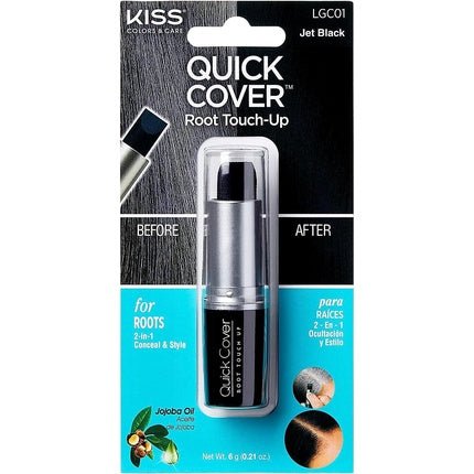 RED by Kiss Quick Cover Root Touch Up Stick Water - Resistant Temporary Gray Concealer Cover Up Brush for Hair and Beard Jet Black - Maison des fragrances