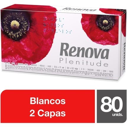 Renova Plenitude Face Towels White 80 Tissues - Maison des fragrances