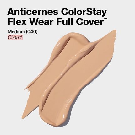 Revlon ColorStay Flex Wear Full Cover Non - Creasing Concealer with Hyaluronic Acid and Vitamin E 0.34 fl oz 040 Medium - Maison des fragrances