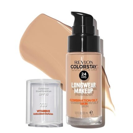 Revlon ColorStay Liquid Foundation for Combination & Oily Skin SPF 15 Medium - Full Coverage with Matte Finish 1.0oz Nude - Maison des fragrances