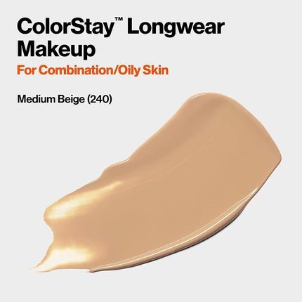 Revlon Colorstay Liquid Foundation Makeup for Combination/Oily Skin SPF 15 Medium Beige 30ml - Maison des fragrances