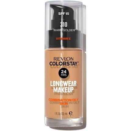 Revlon Colorstay Liquid Foundation Makeup for Combination/Oily Skin SPF 15 Medium - Full Coverage with Matte Finish 30ml 310 Golden - Maison des fragrances