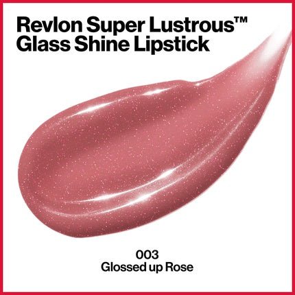 Revlon Super Lustrous Glass Shine Lipstick with Aloe, Hyaluronic Acid and Rose Quartz Glossed Up Rose 1 Count - Maison des fragrances