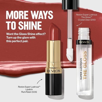 Revlon Super Lustrous Glass Shine Lipstick with Moisturizing Creamy Formula Enriched with Hyaluronic Acid, Aloe, and Rose Quartz 3.1g 002 Beaming Strawberry - Maison des fragrances