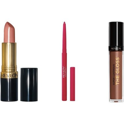 Revlon Super Lustrous Lipstick with Moisturizing Creamy Formula Infused with Vitamin E and Avocado Oil Nude/Brown with Lip Liner Pencil and Lip Gloss Choco Crush - Maison des fragrances