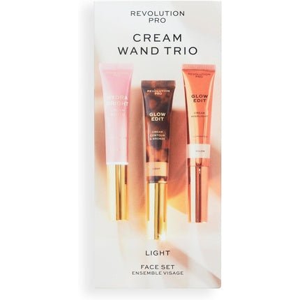 Revolution Pro Cream Face Wand Trio Cream Contour Blush Highlighter Makeup Set Light - Maison des fragrances