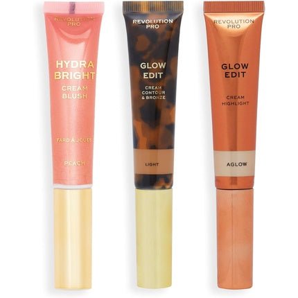 Revolution Pro Cream Face Wand Trio Cream Contour Blush Highlighter Makeup Set Light - Maison des fragrances