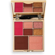 Revolution Pro True Love Eye & Face Palette with Blusher, Bronzer, Highlighter, and 4 Eyeshadow Pans - 7 Pan Multi - Use Makeup Palette Matte & Shimmer Finish Medium - Deep Skin Tones - Maison des fragrances