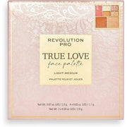 Revolution Pro True Love Eye & Face Palette with Blusher, Bronzer, Highlighter, and 4 Eyeshadow Pans Matte & Shimmer Finish Light to Medium Skin Tones - Maison des fragrances