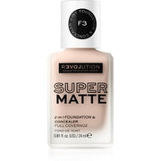 Revolution Relove Super Matte 2 in 1 Foundation Concealer F3 24ml - Maison des fragrances