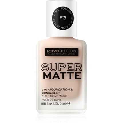 Revolution Relove Super Matte 2 in 1 Foundation Concealer F3 24ml - Maison des fragrances