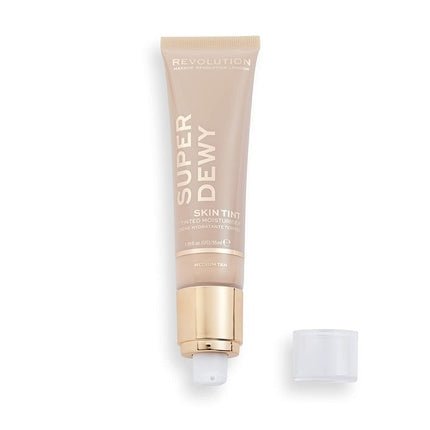Revolution Superdewy Tinted Moisturiser Light Coverage Makeup Evens Skin Tone Medium Tan 1.85fl.oz/55ml - Maison des fragrances