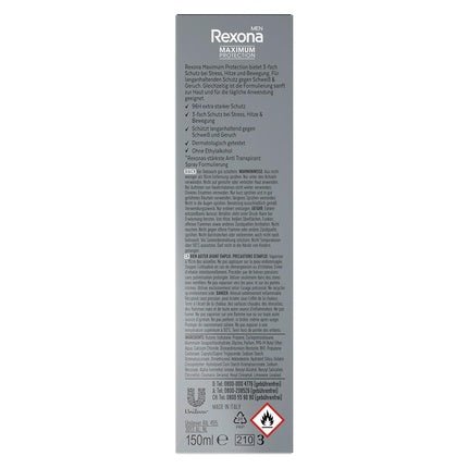 Rexona Maximum Protection Deodorant Anti-Perspirant Intense Fresh Déodorant (Déo) Homme 150ml - Maison des fragrances