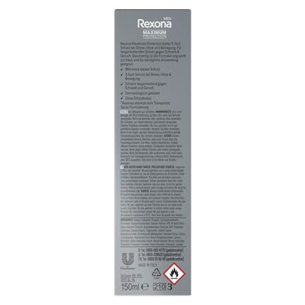 Rexona Maximum Protection Deodorant Anti-Perspirant Intense Fresh Déodorant (Déo) Homme 150ml - Maison des fragrances