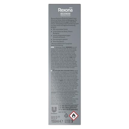 Rexona Maximum Protection Deodorant Anti-Perspirant Sport Defense Déodorant (Déo) Homme 150ml - Maison des fragrances