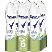 Rexona Stay Fresh Deodorant 200ml - Pack of 6 (Total 1200ml) - Maison des fragrances
