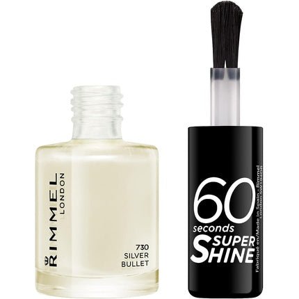 Rimmel 60 Seconds Super Shine Nail Polish Silver Bullet 8mL 730 - Maison des fragrances