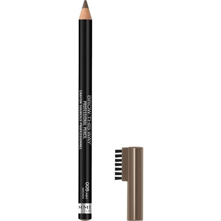 Rimmel Brow This Way Brow Pencil With Brush 005 Ash Brown 0.25g - Maison des fragrances