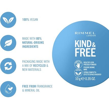 Rimmel Kind + Free Natural Finish Pressed Powder Deep 050 - Maison des fragrances