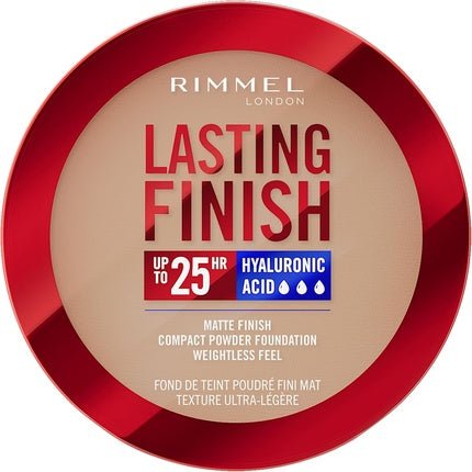 Rimmel Lasting Finish 25 HR Compact Foundation 007 Golden Beige Matte Buildable Coverage Powder - to - Cream Anti - Pollution Shields SPF 20 Hyaluronic Acid Waterproof Hides Imperfections - Maison des fragrances