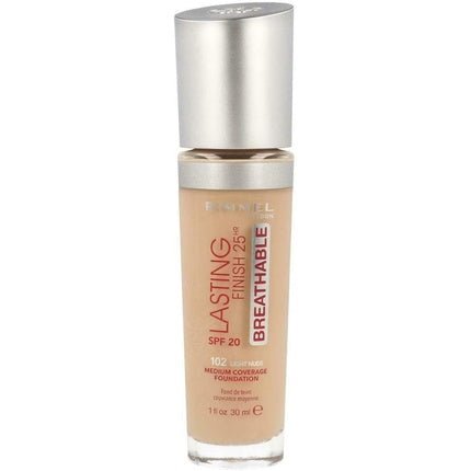 Rimmel Lasting Finish 25hr Breathable Foundation 102 Light Nude - Maison des fragrances