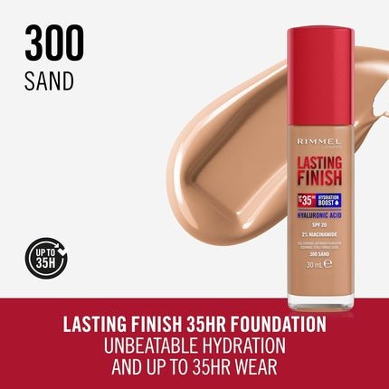 Rimmel Lasting Finish 35HR Foundation 300 Sand - Maison des fragrances