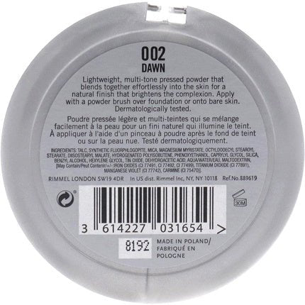 RIMMEL Lasting Finish Powder Compact Dawn 002 9g - Maison des fragrances