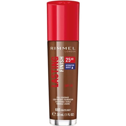 Rimmel London Lasting Finish 25 Hour Foundation Full Coverage Formula with SPF 20 30ml 605 Hazelnut - Maison des fragrances