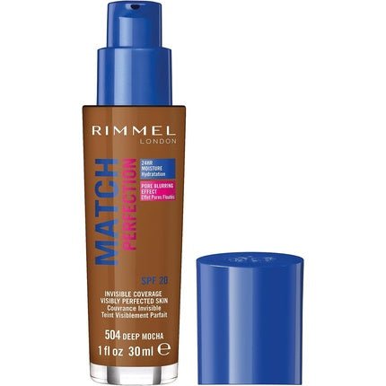 Rimmel London Match Perfection Foundation SPF 20 504 Deep Mocha 30ml - Maison des fragrances