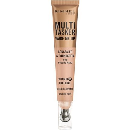 Rimmel Multi - Tasker Wake Me Up Foundation And Concealer With Brightening Effect 025 Rose Ivory 20ml - Maison des fragrances