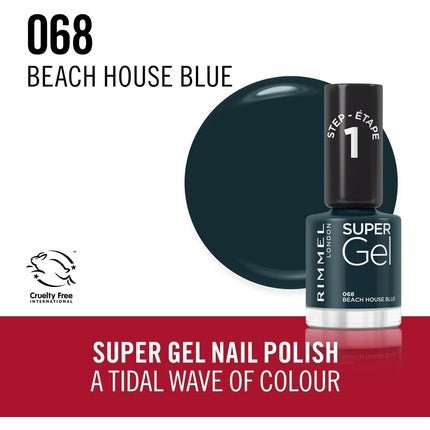 Rimmel Super Gel Nail Polish 068 Beach House Blue - Maison des fragrances