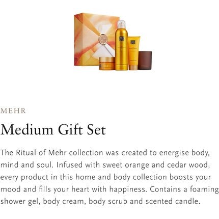 RITUALS Gift Set The Ritual of Mehr M - 4 Home and Skincare Products with Sweet Orange and Cedar Wood - Bath Gift Box - Maison des fragrances