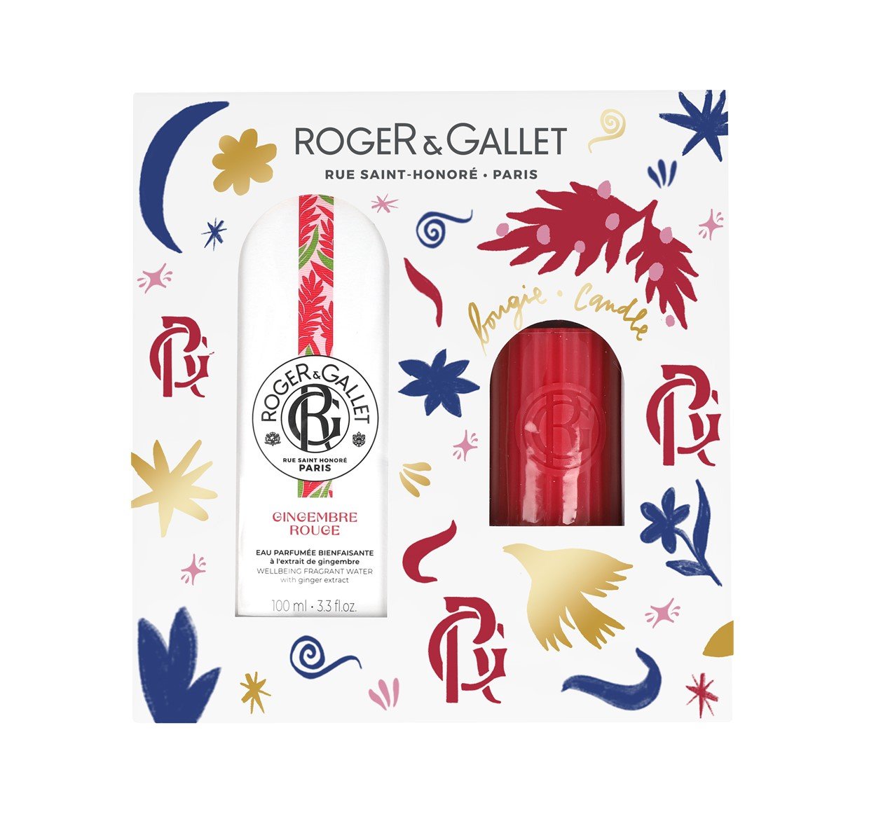 Roger Gallet Roger & Gallet Ginger Red - Beneficial Perfumed Water + Free Perfumed Candle Coffret (Coffret) Mixte 100ml - Maison des fragrances