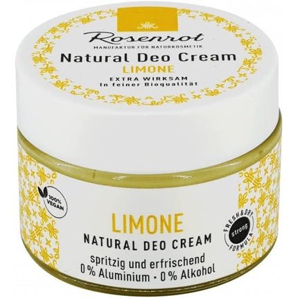 Rosenrot Naturkosmetik Deodorant Cream Lime Sparkling and Refreshing - Maison des fragrances