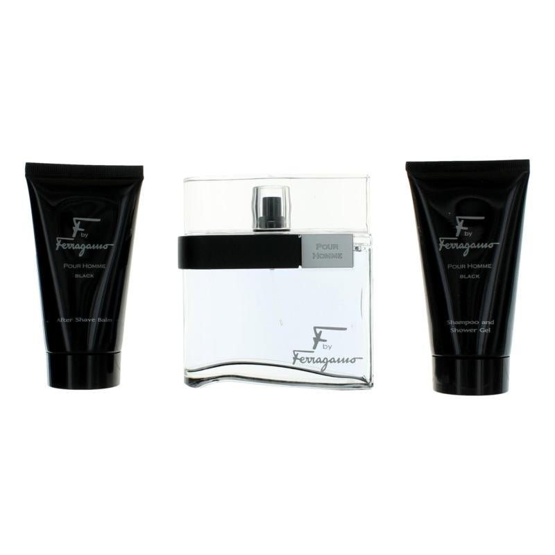 Salvatore Ferragamo F By Ferragamo Black - Eau De Toilette 100 Ml + Shower Gel 75 Ml + After Shave Balm 75 Ml - Maison des fragrances