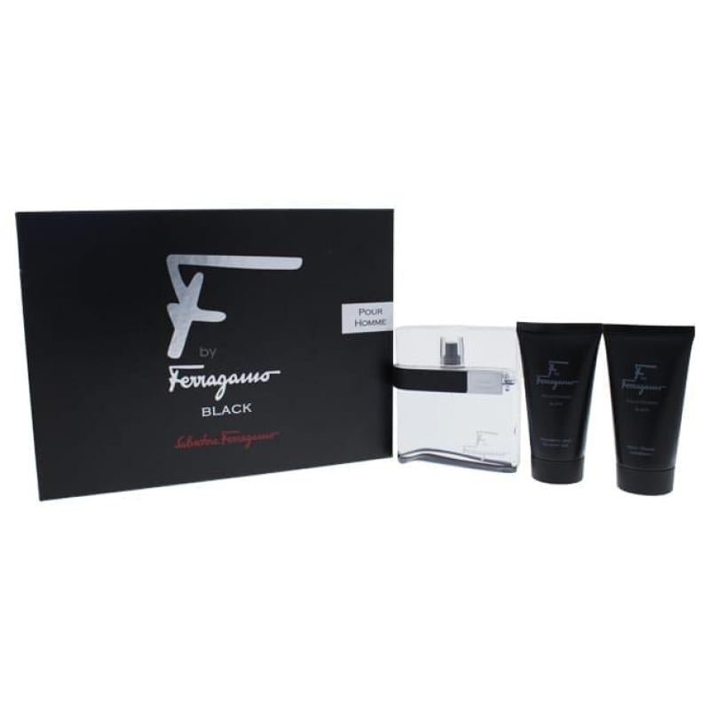 Salvatore Ferragamo F By Ferragamo Black - Eau De Toilette 100 Ml + Shower Gel 75 Ml + After Shave Balm 75 Ml - Maison des fragrances