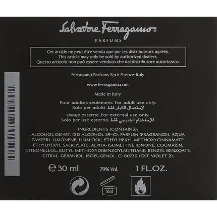 Salvatore Ferragamo F par Ferragamo Black - Eau De Toilette 30ml - Maison des fragrances