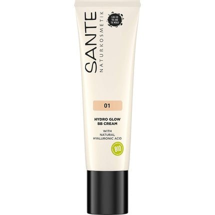 SANTE Naturkosmetik Hydro Glow BB Cream 01 Light Medium with Hylauron and Organic Extracts 30ml - Maison des fragrances